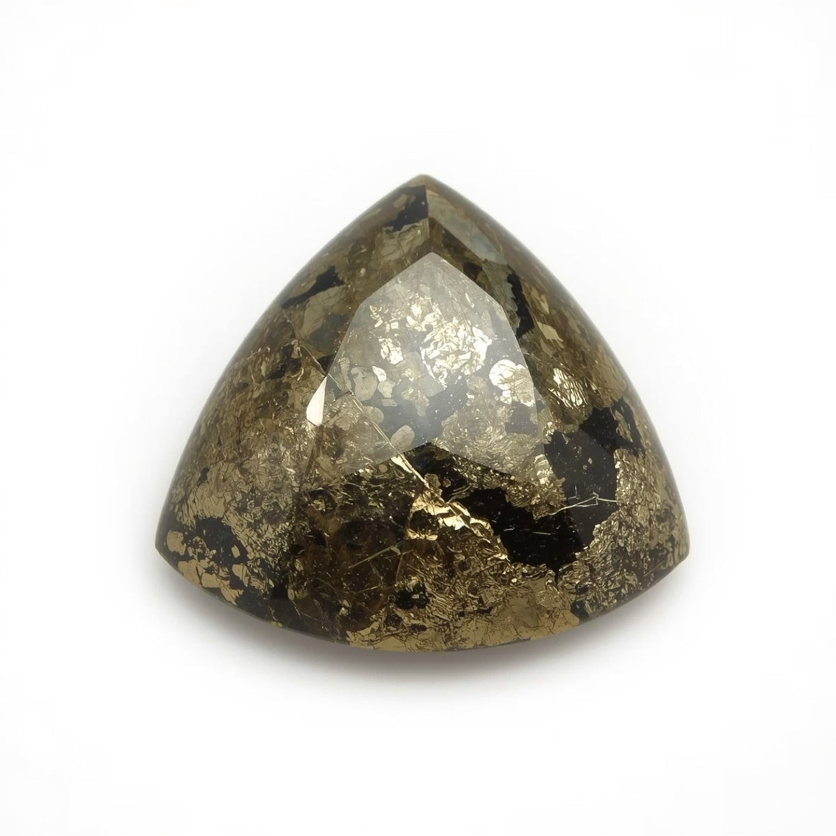 Pyrite 1PC Large 11x11 MM Triangle Cabochon Gray Superior semi Precious Gems