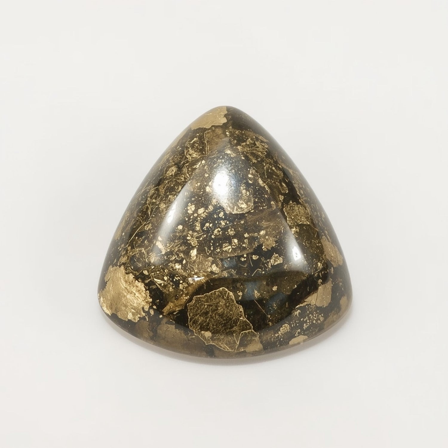Pyrite 1PC Large 11x11 MM Triangle Cabochon Gray Superior semi Precious Gems Immagine secondaria del prodotto