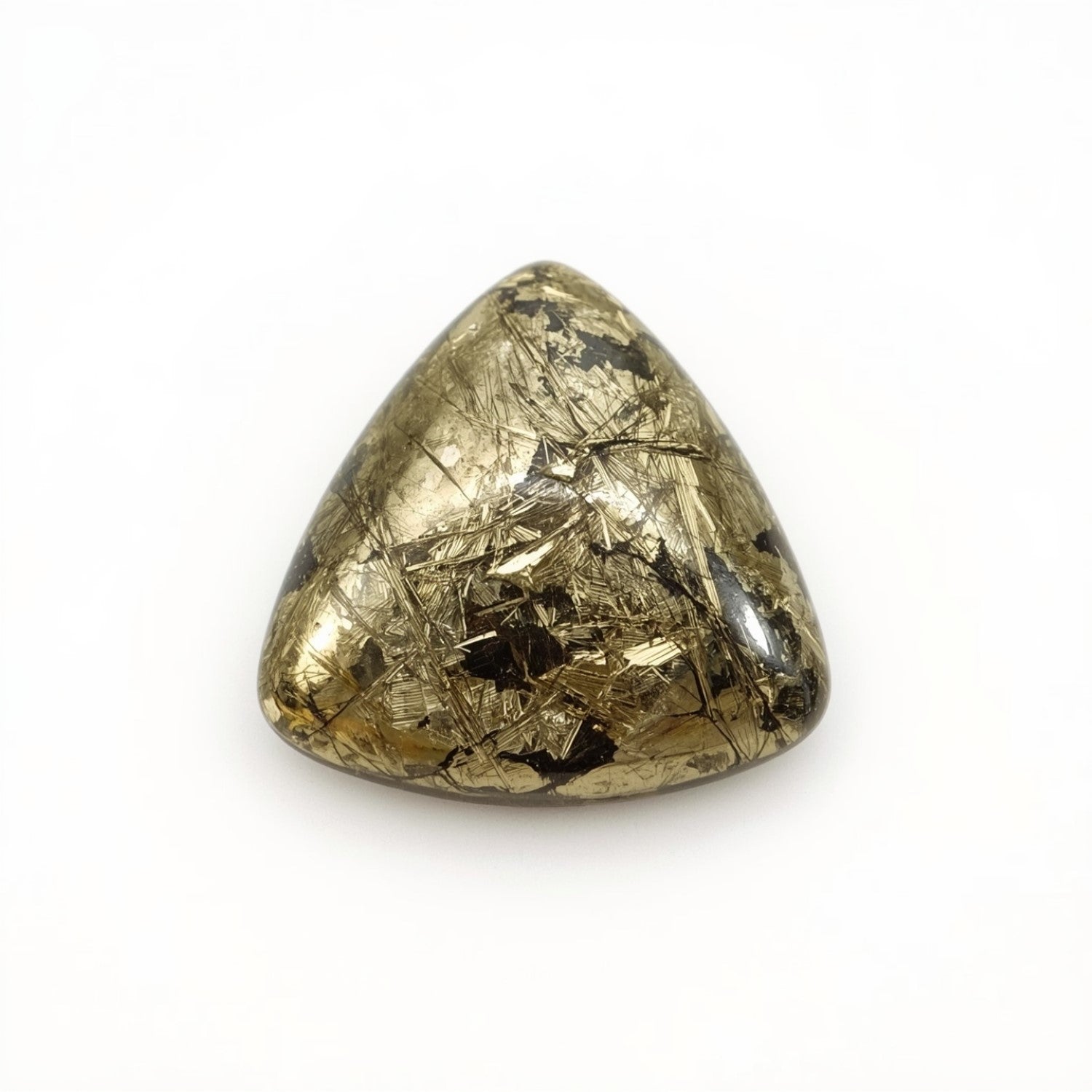 Pyrite 10PC Tiny 4x4 MM Triangle Cabochon Gray Luster semi Precious Precious Gemstone Imagen principal del producto