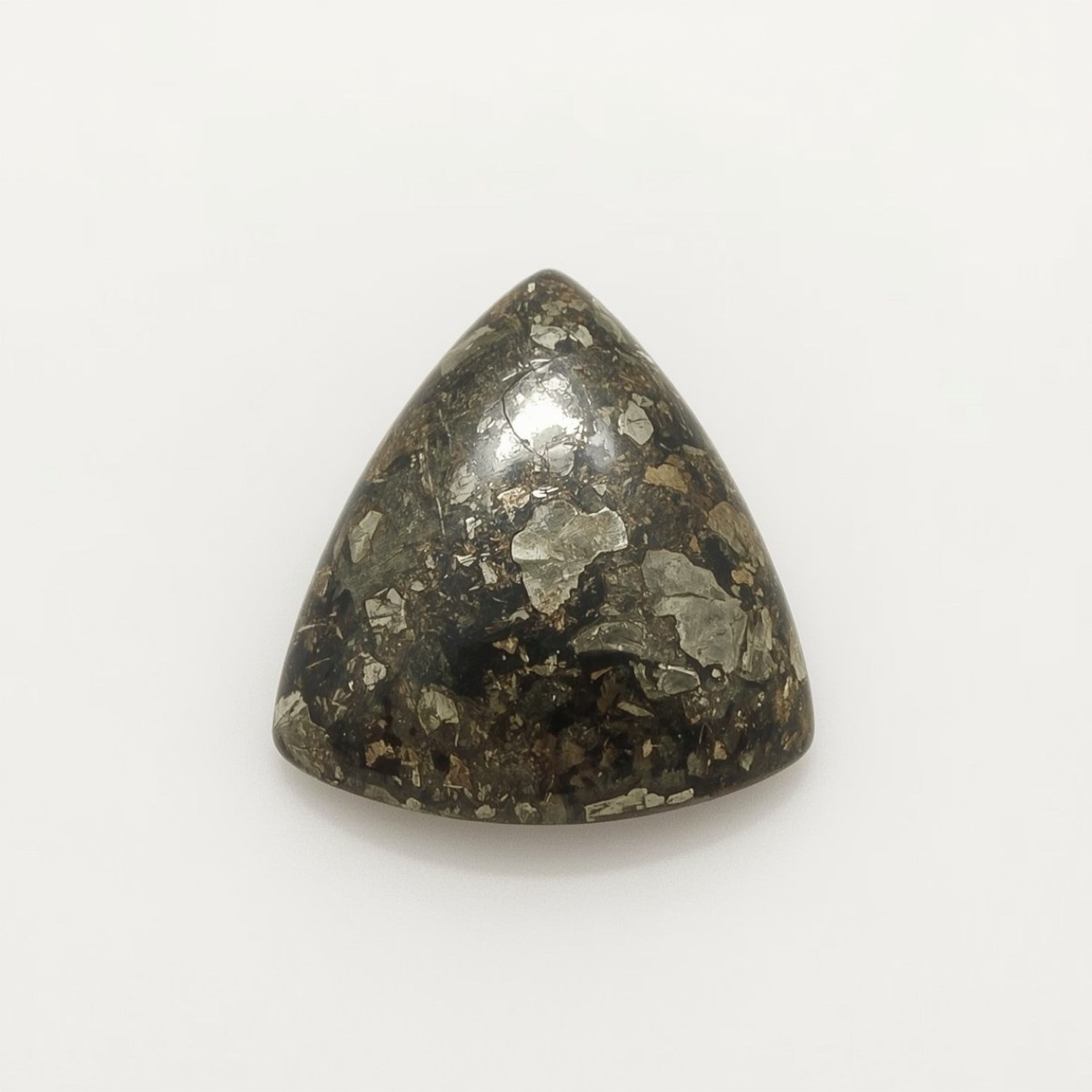 Pyrite 10PC Tiny 4x4 MM Triangle Cabochon Gray Luster semi Precious Precious Gemstone Imagen secundaria del producto