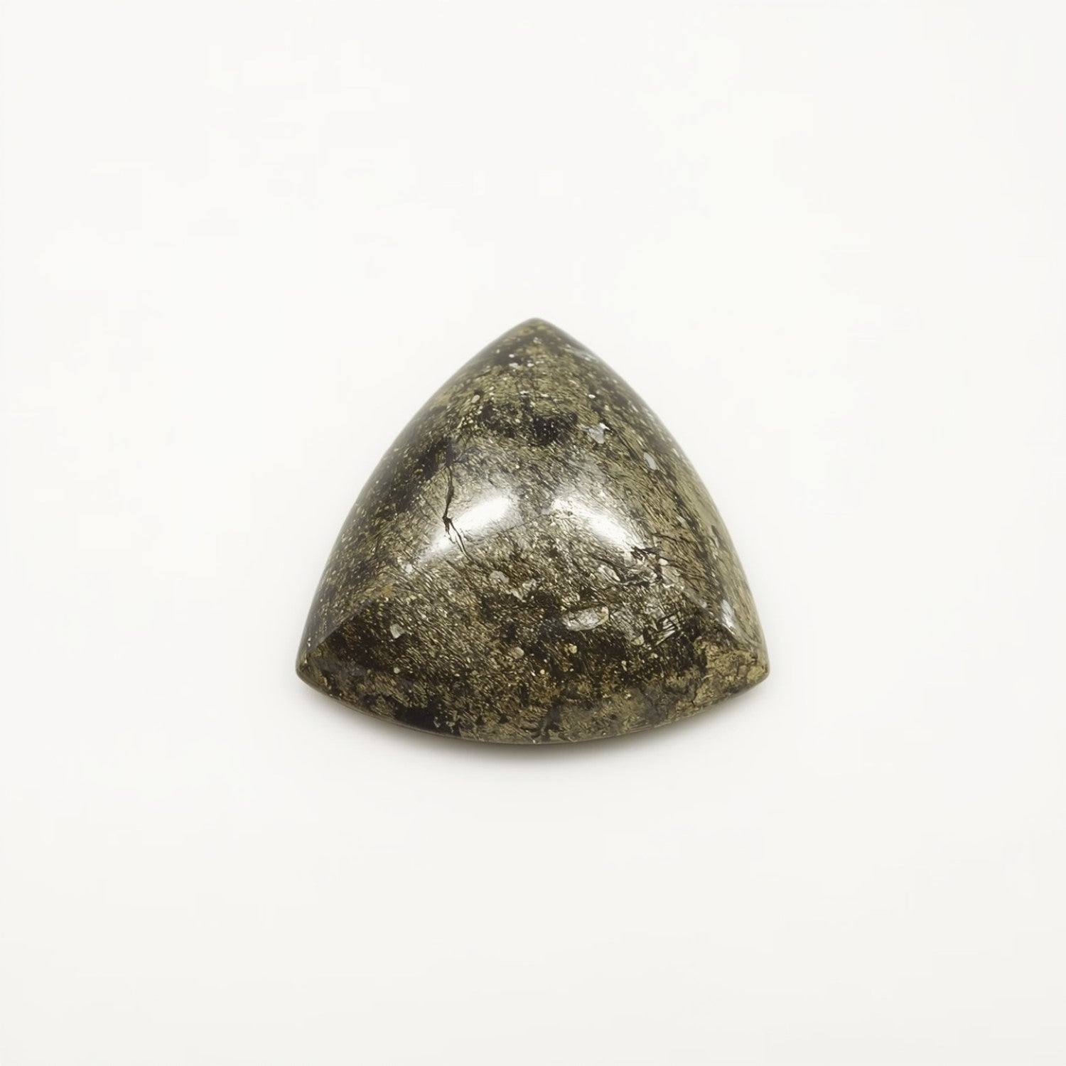 Pyrite 1PC Small 7x7 MM Triangle Cabochon Gray Fine semi Precious Loose Gemstone Hoofdafbeelding
