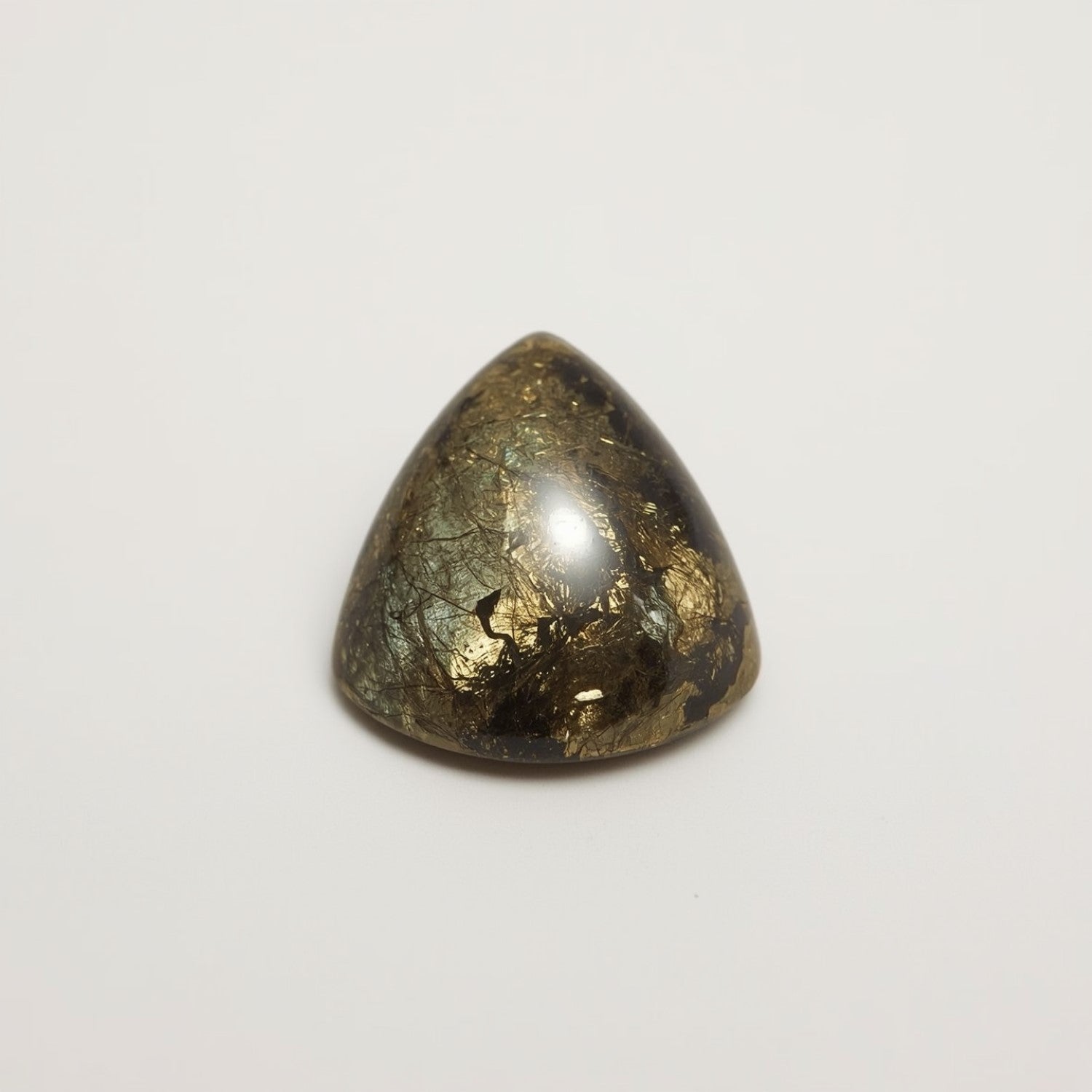 Pyrite 1PC Small 7x7 MM Triangle Cabochon Gray Fine semi Precious Loose Gemstone