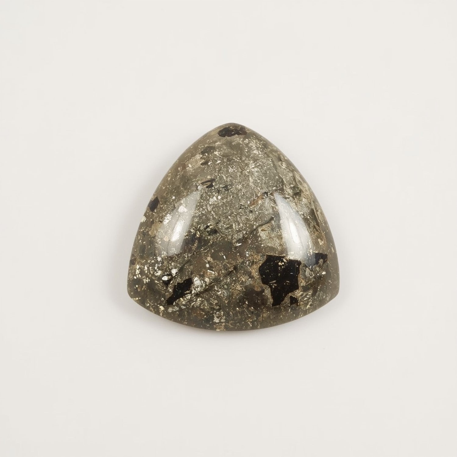 Pyrite 1PC Medium 9x9 MM Triangle Cabochon Gray Natural semi Precious Semi Precious Gemstone