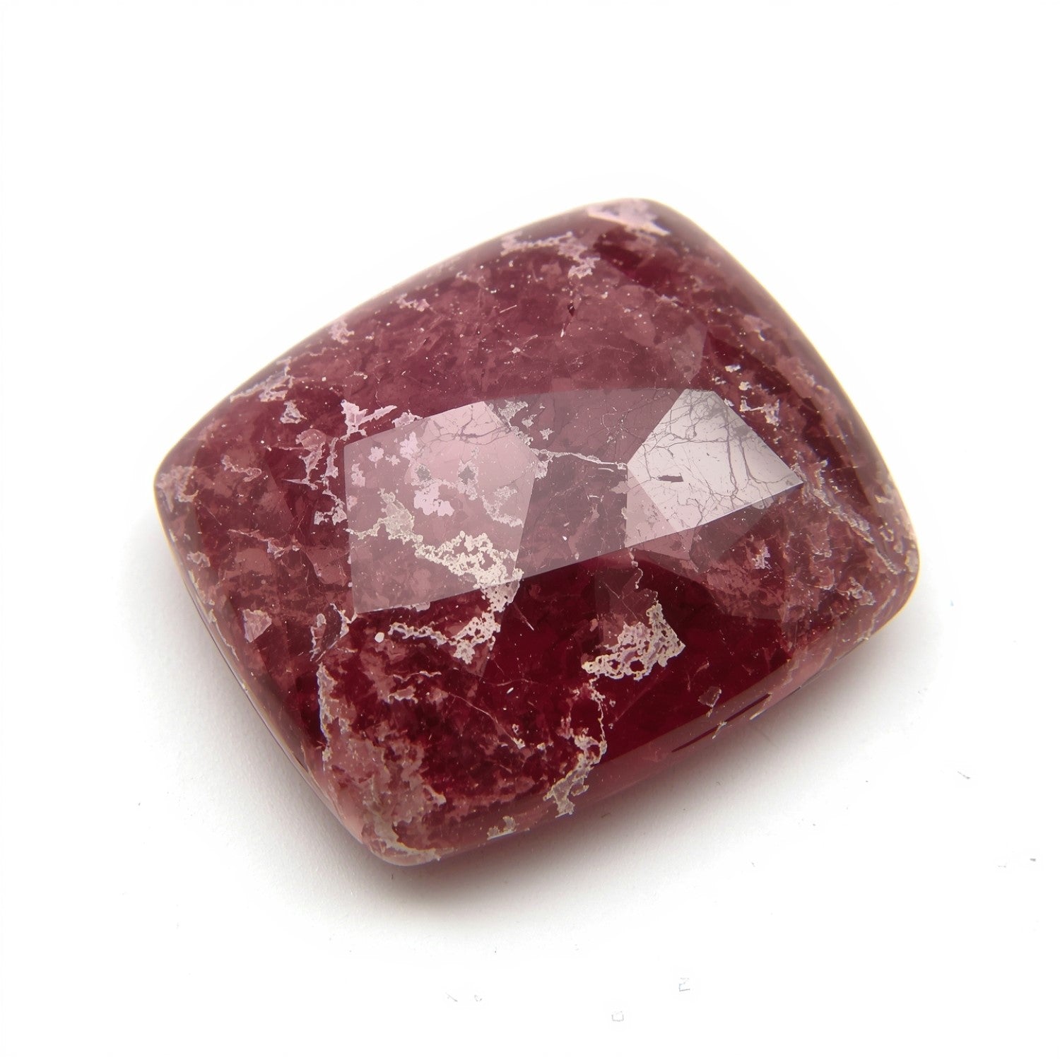 Red Jade 1PC Large 10x10 MM Cushion Cabochon Red Brilliant semi Precious Loose Gemstones Secundaire afbeelding