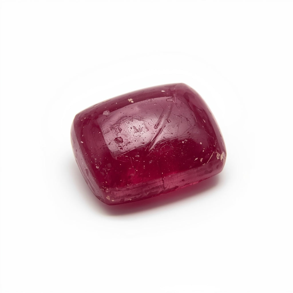 Red Jade 1PC Tiny 5x7 MM Emerald Cabochon Red Shine semi Precious Precious Gemstone