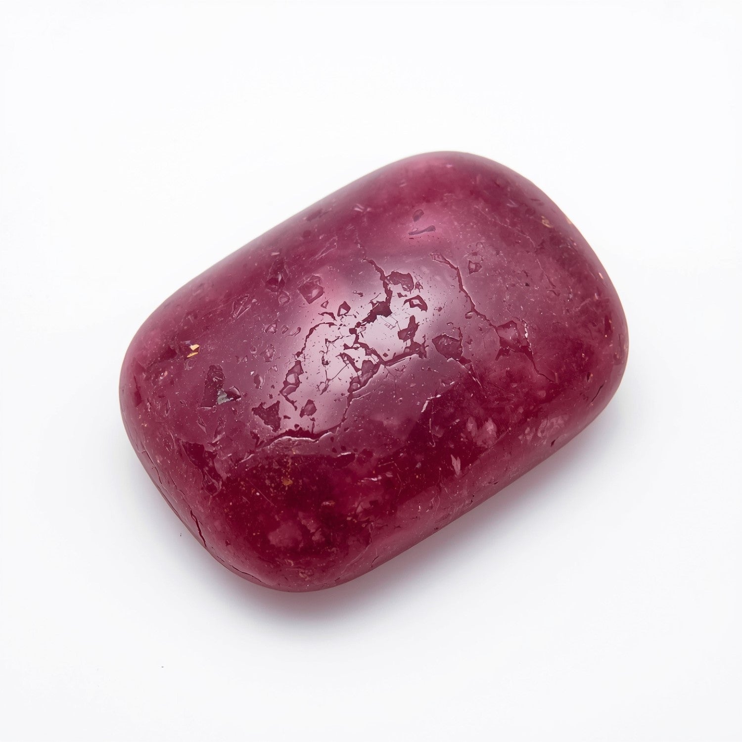 Red Jade 1PC Large 9x11 MM Emerald Cabochon Red Pure semi Precious Precious Gemstone Huvudsaklig produktbild