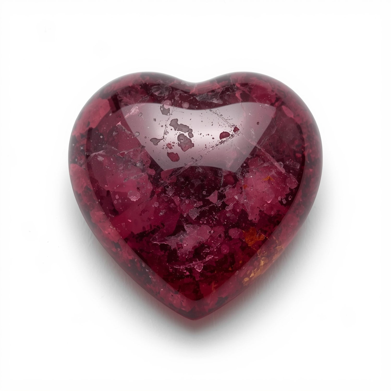 Red Jade 1PC Large 11x11 MM Heart Cabochon Red Genuine semi Precious Precious Gemstone Immagine principale del prodotto