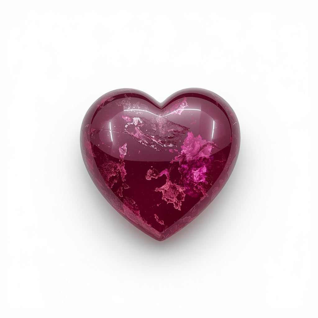 Red Jade 1PC Small 7x7 MM Heart Cabochon Red Shine semi Precious Loose Gems