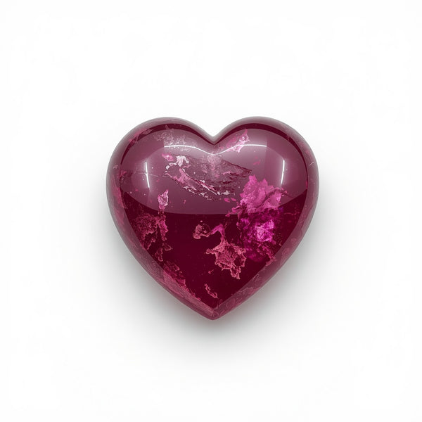 Red Jade 1PC Small 7x7 MM Heart Cabochon Red Shine semi Precious Loose Gems