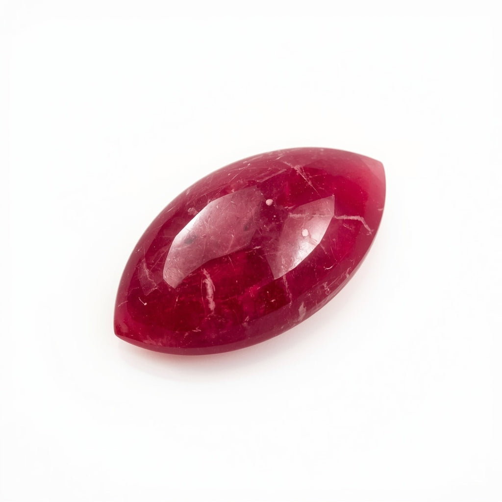 Red Jade 1PC Large 8x16 MM Marquise  Cabochon Red Sparkling semi Precious Gems