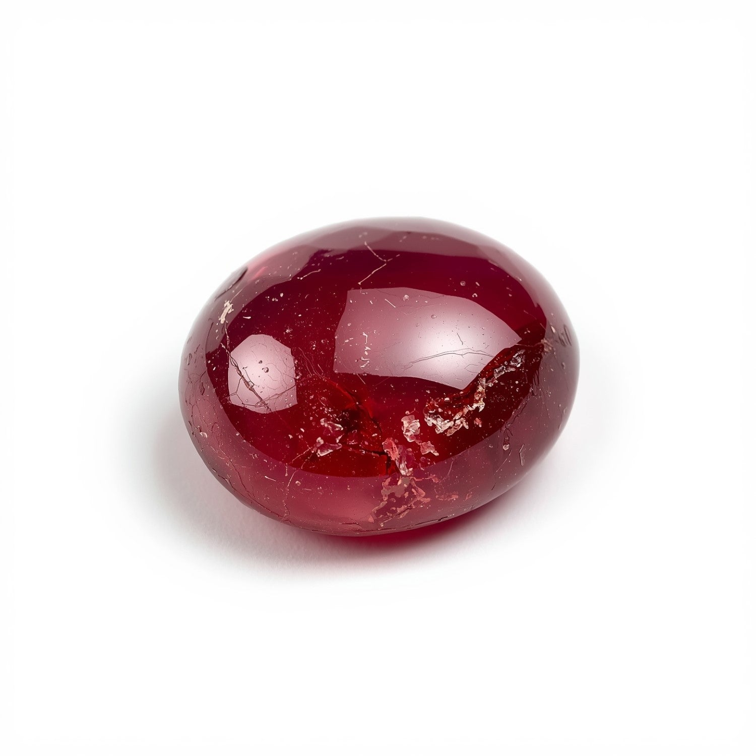 Red Jade 1PC Tiny 5x7 MM Oval Cabochon Red Superior semi Precious Loose Gemstone Secondary image