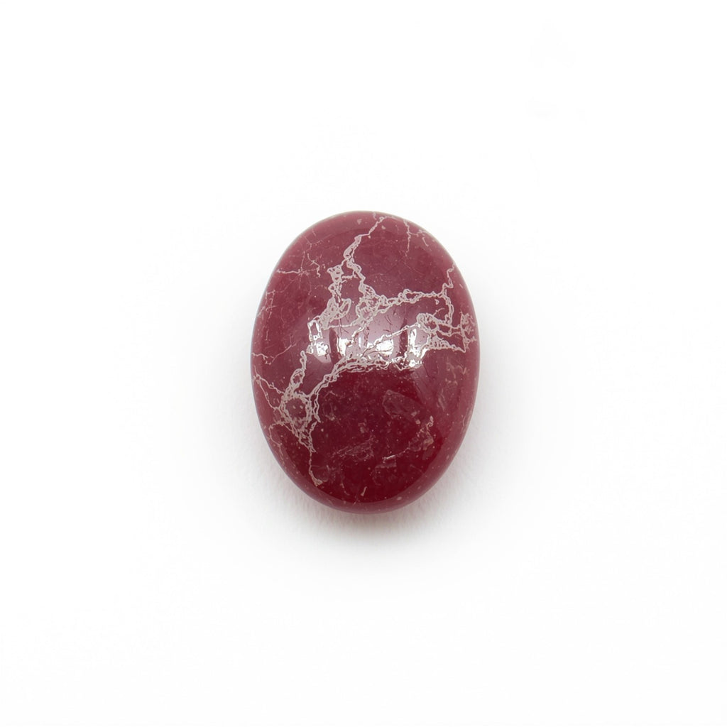 Red Jade 1PC Medium 7x10 MM Oval Cabochon Red Sparkling semi Precious Gems