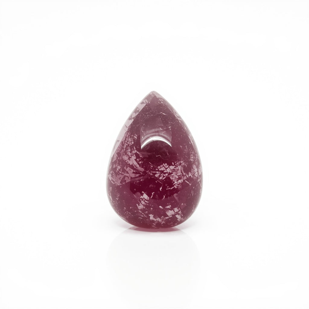Red Jade 10PC Tiny 3x5 MM Pear Cabochon Red Brilliant semi Precious Precious Gemstone