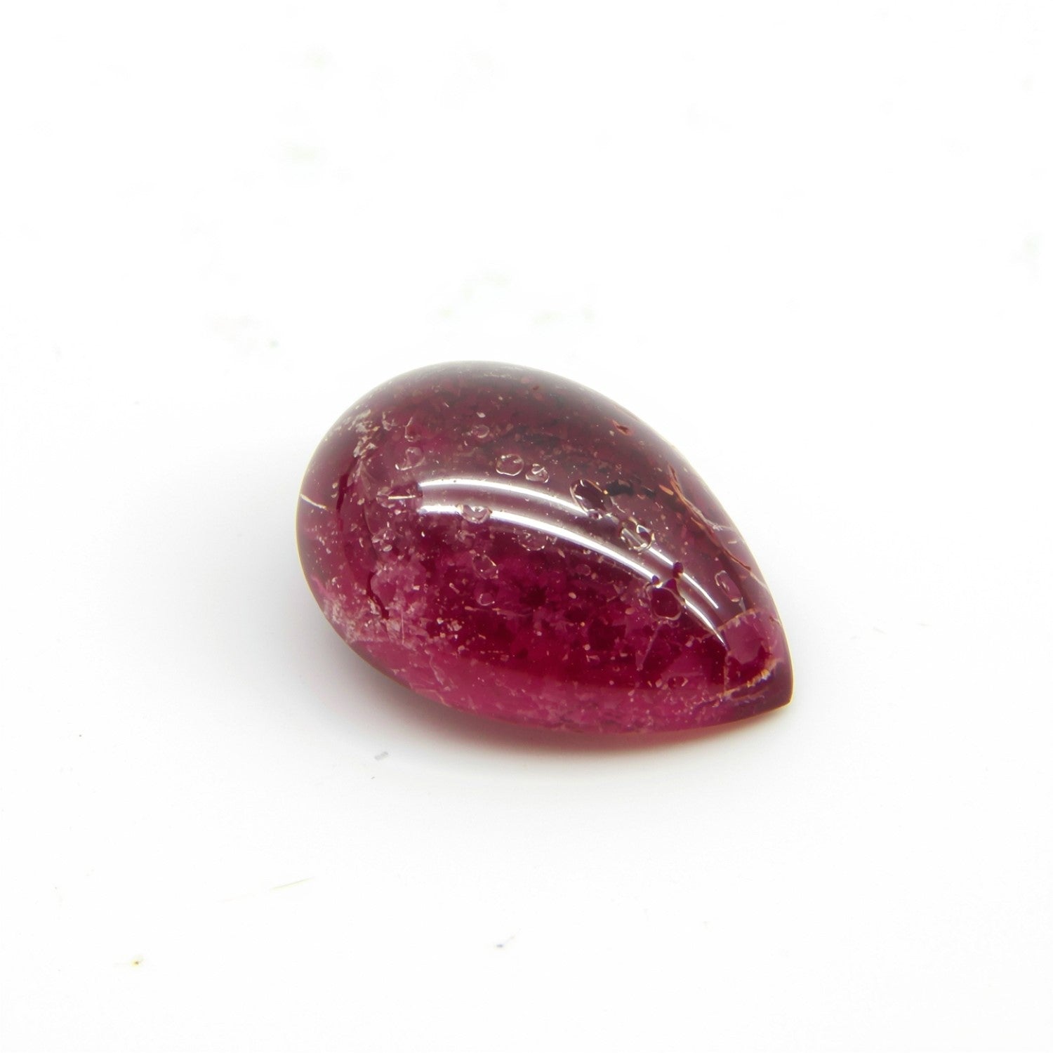 Red Jade 1PC Small 6x8 MM Pear Cabochon Red Splendid semi Precious Loose Gemstone