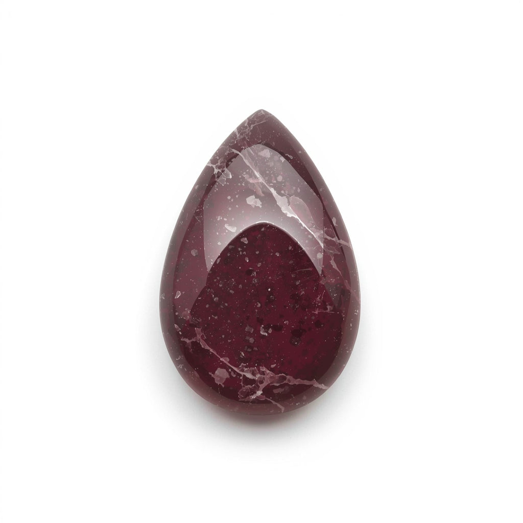 Red Jade 1PC Small 6x8 MM Pear Cabochon Red Splendid semi Precious Loose Gemstone