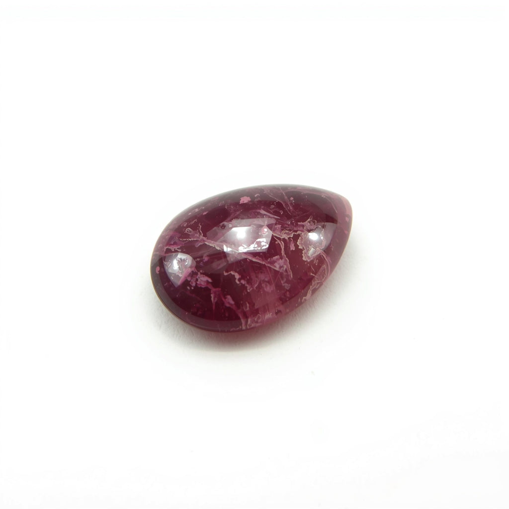 Red Jade 1PC Small 6x9 MM Pear Cabochon Red Luster semi Precious Loose Gemstones