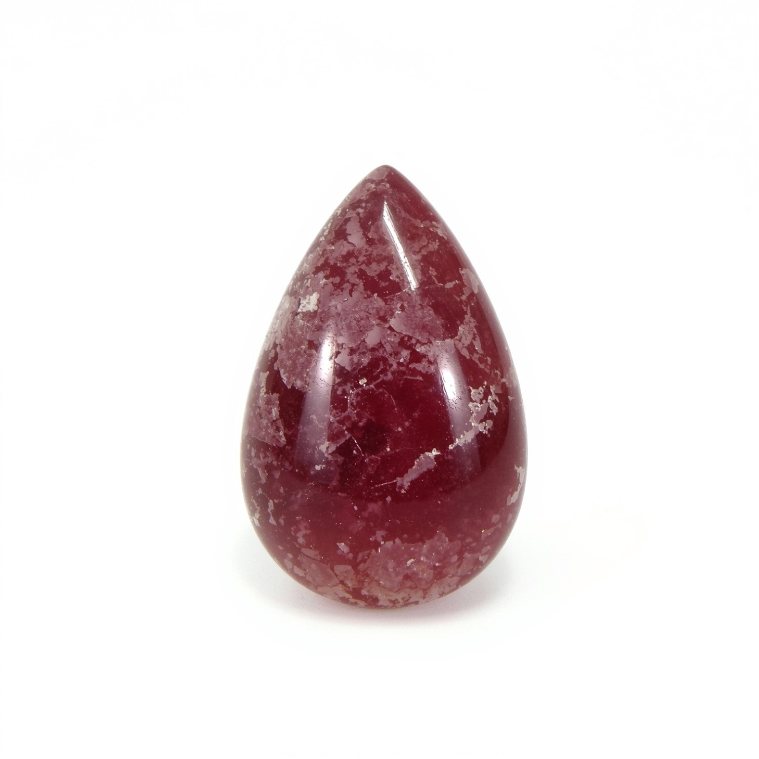 Red Jade 1PC Small 6x9 MM Pear Cabochon Red Luster semi Precious Loose Gemstones