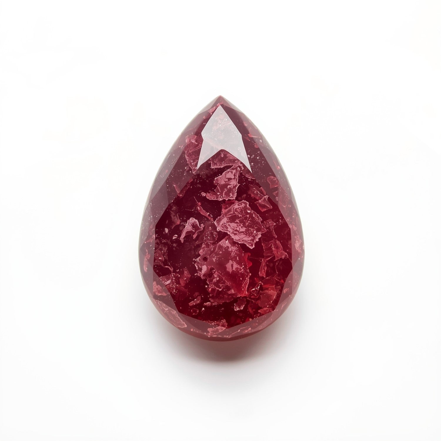 Red Jade 1PC Medium 7x10 MM Pear Cabochon Red Shine semi Precious Precious Gemstone