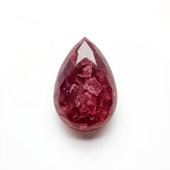 Red Jade 1PC Medium 7x10 MM Pear Cabochon Red Shine semi Precious Precious Gemstone