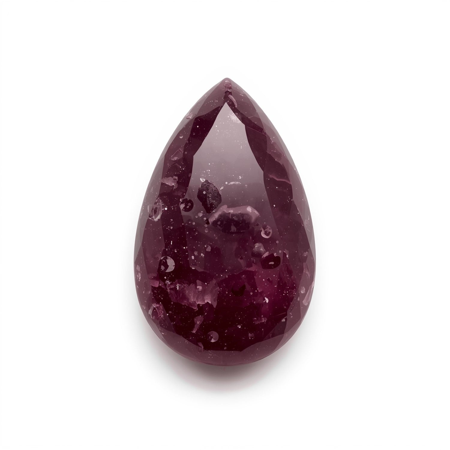 Red Jade 1PC Medium 7x10 MM Pear Cabochon Red Shine semi Precious Precious Gemstone Sekundär produktbild