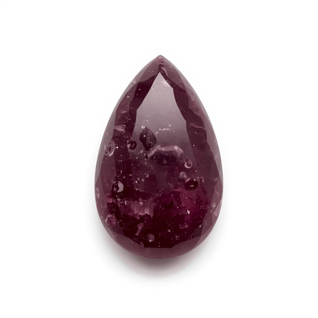 Red Jade 1PC Small 7x9 MM Pear Cabochon Red Lustrous semi Precious Semi Precious Gemstone