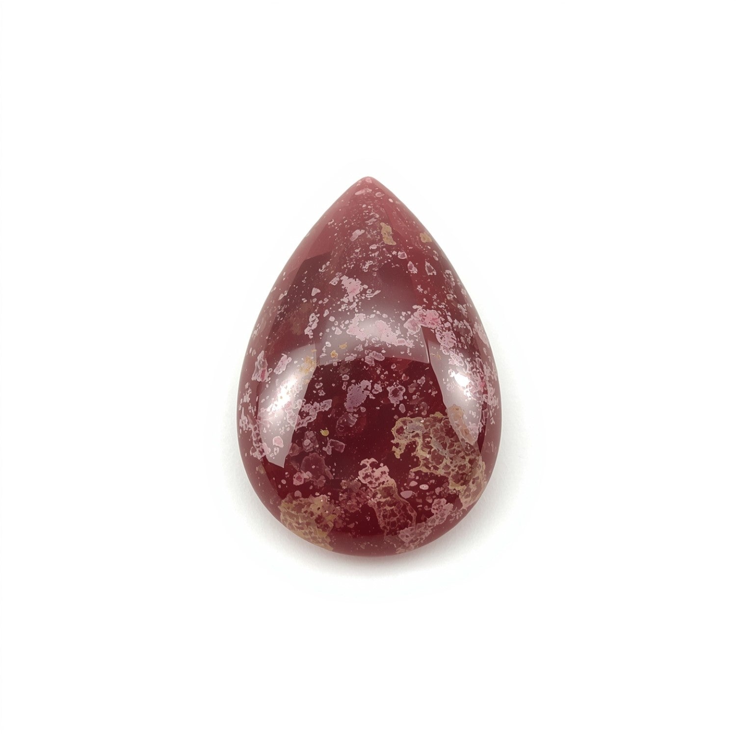 Red Jade 1PC Medium 8x10 MM Pear Cabochon Red Fine semi Precious Gems Immagine principale del prodotto
