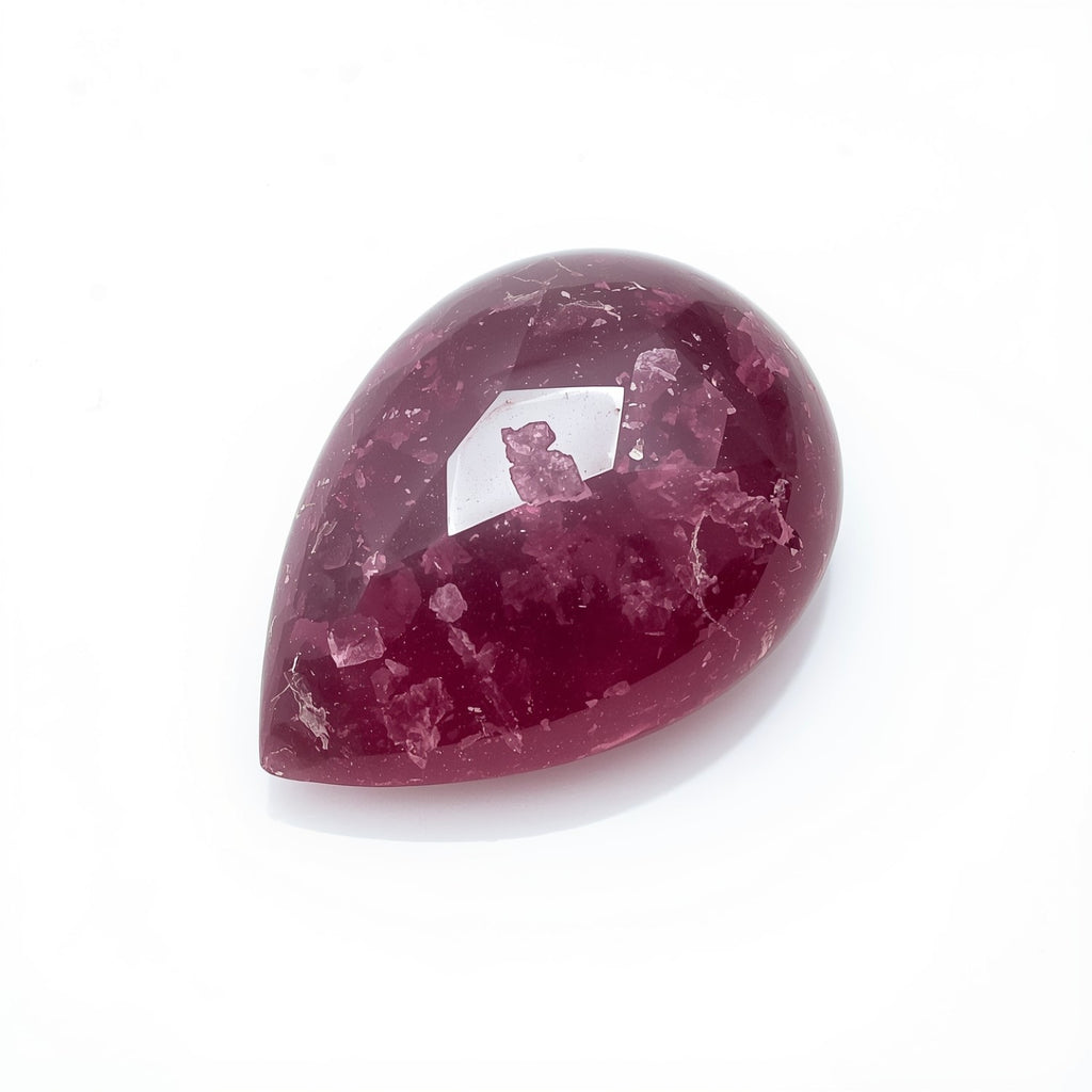 Red Jade 1PC Large 8x12 MM Pear Cabochon Red Natural semi Precious Loose Gemstone