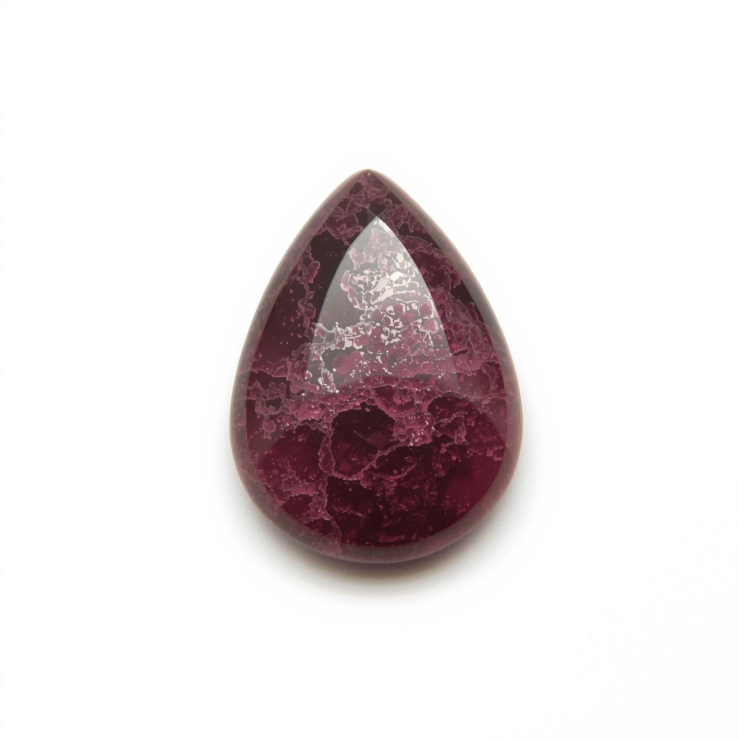 Red Jade 1PC Large 9x11 MM Pear Cabochon Red High-Quality semi Precious Loose Gems メイン画像