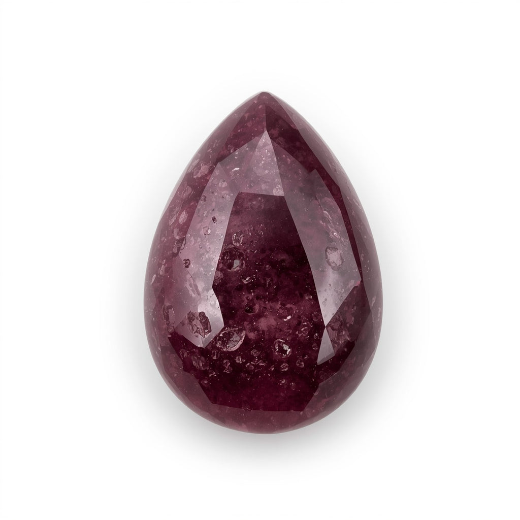 Red Jade 1PC Large 9x11 MM Pear Cabochon Red High-Quality semi Precious Loose Gems