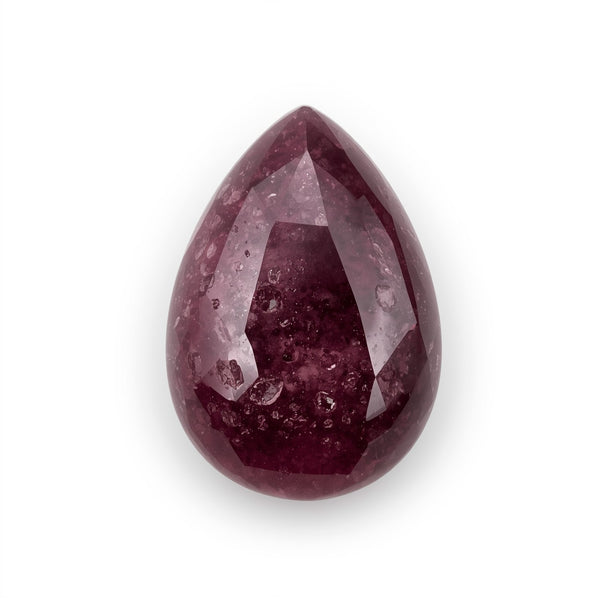 Red Jade 1PC Large 9x11 MM Pear Cabochon Red High-Quality semi Precious Loose Gems