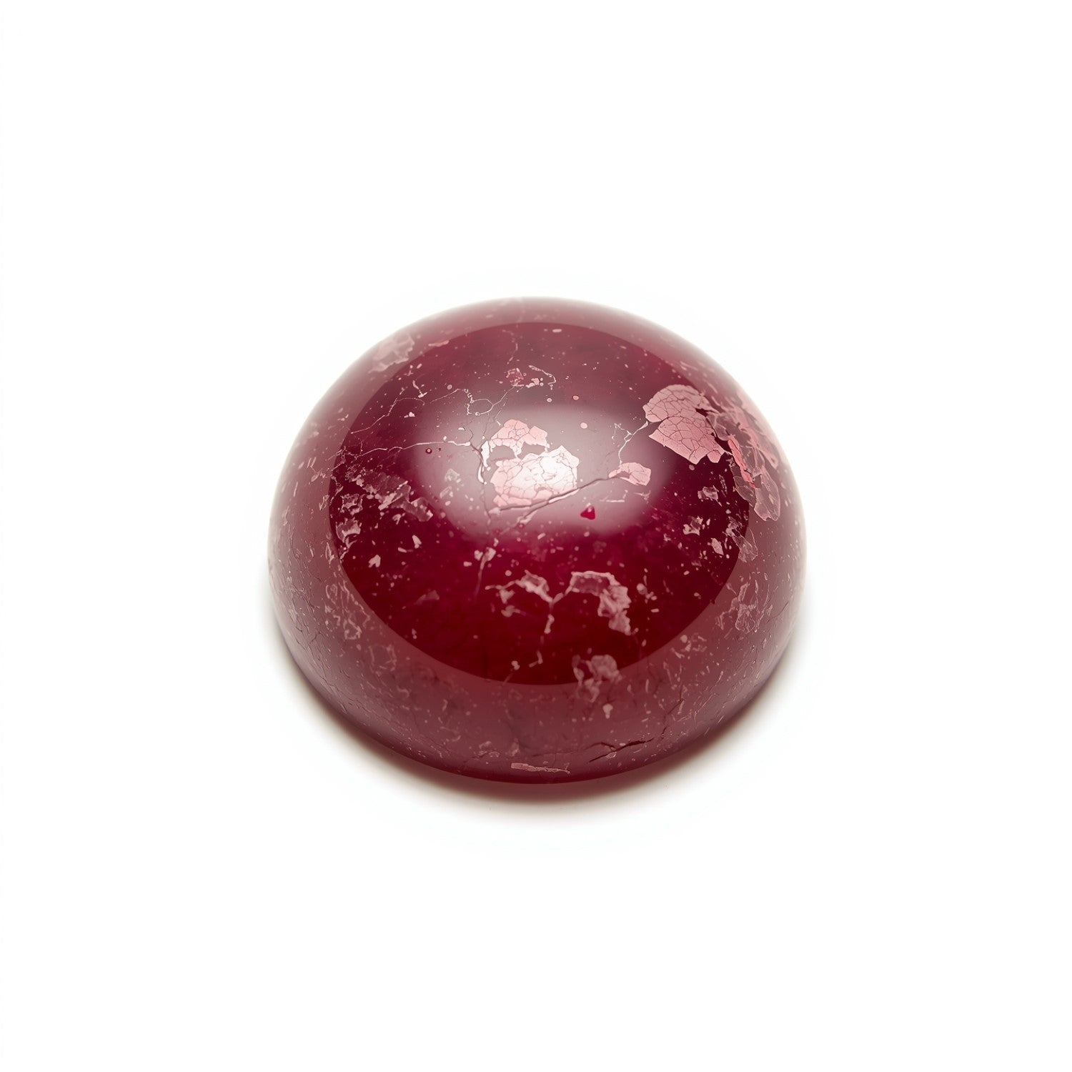 Red Jade 1PC Small 7x7 MM Round Cabochon Red Lustrous semi Precious Gems メイン画像