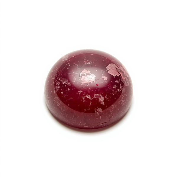 Red Jade 1PC Small 7x7 MM Round Cabochon Red Lustrous semi Precious Gems