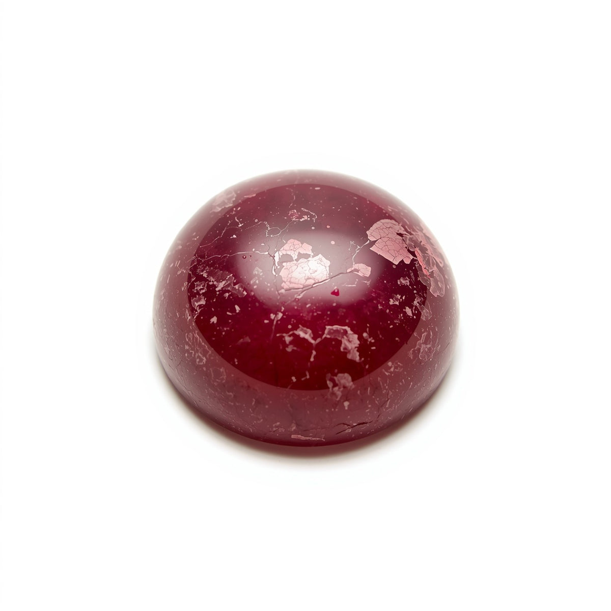 Red Jade 1PC Small 7x7 MM Round Cabochon Red Lustrous semi Precious Gems