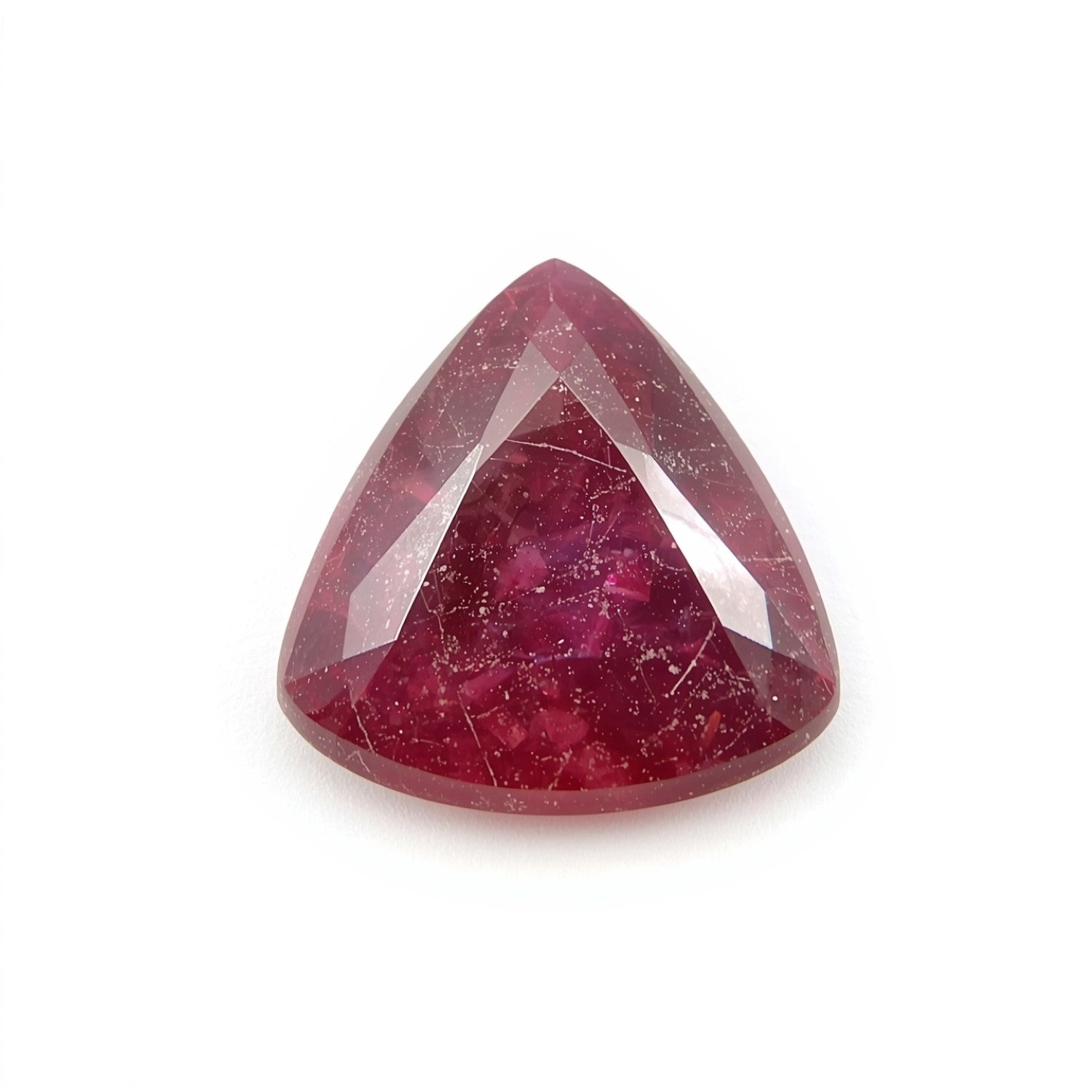 Red Jade 1PC Small 7x7 MM Triangle Cabochon Red Superior semi Precious Loose Gemstone メイン画像
