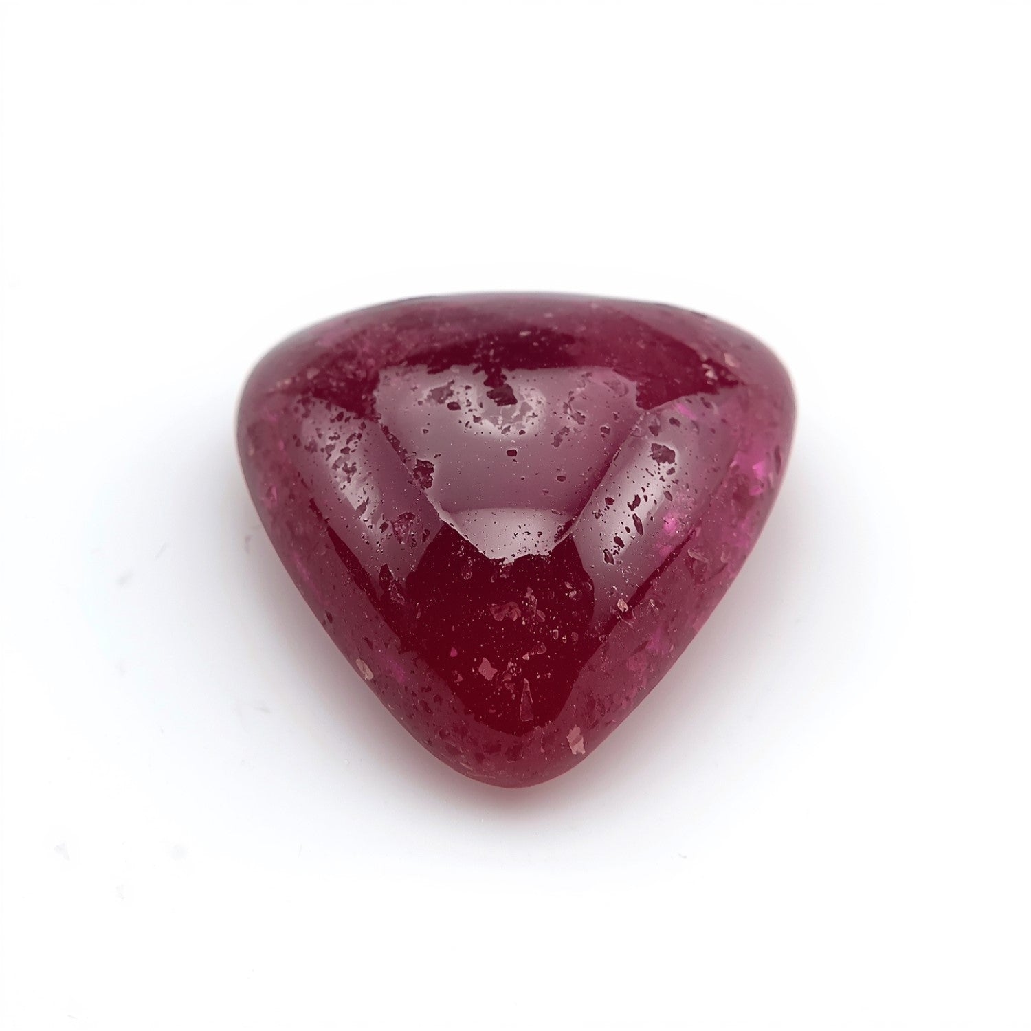 Red Jade 1PC Medium 9x9 MM Triangle Cabochon Red Fiery semi Precious Semi Precious Gemstone