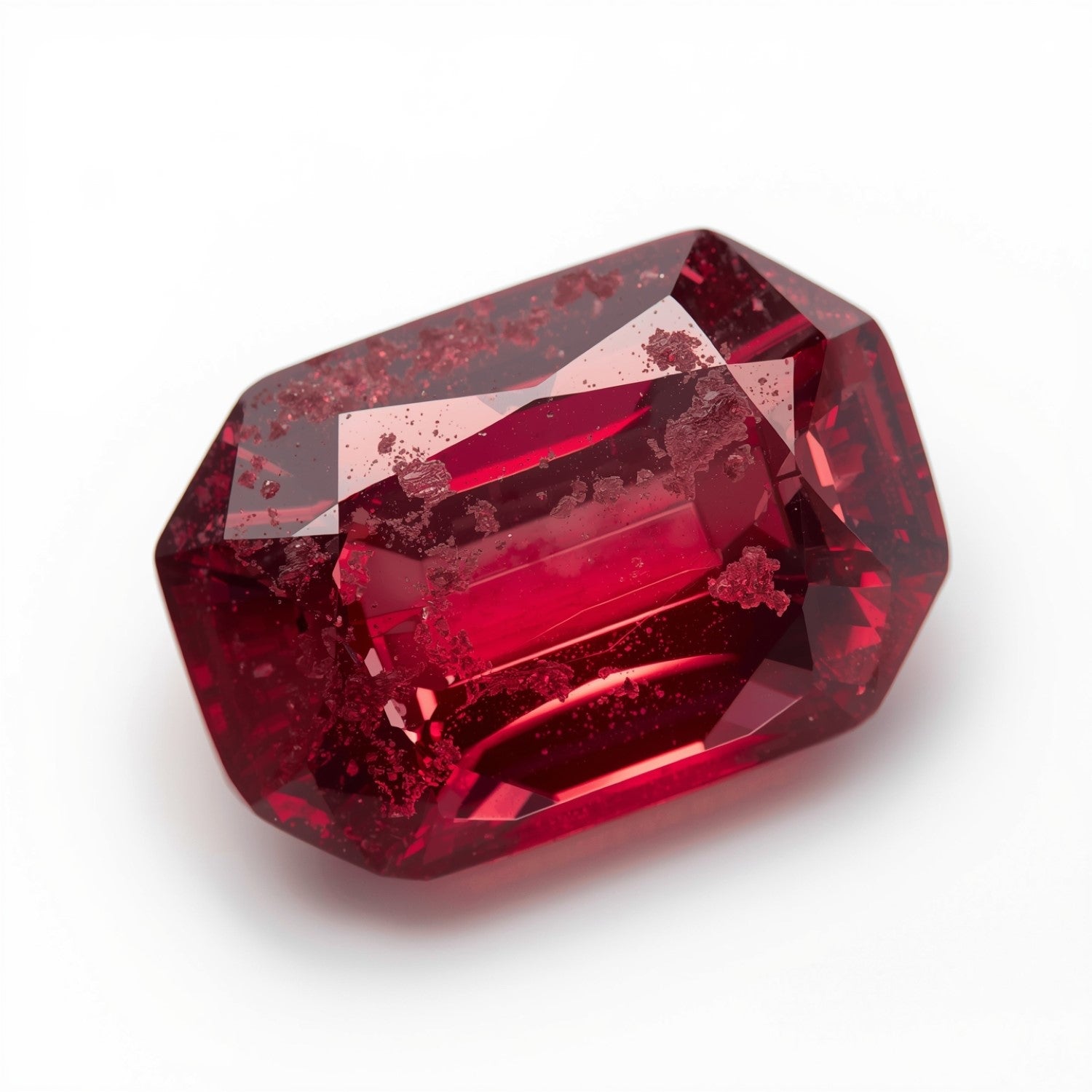 Red Jade 1PC Chunky 10x20 MM Baguette Faceted Red Fine Semi Precious Gems Imagen principal del producto