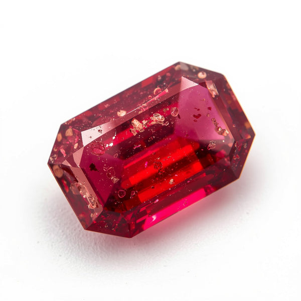 Red Jade 1PC Chunky 10x20 MM Baguette Faceted Red Fine Semi Precious Gems