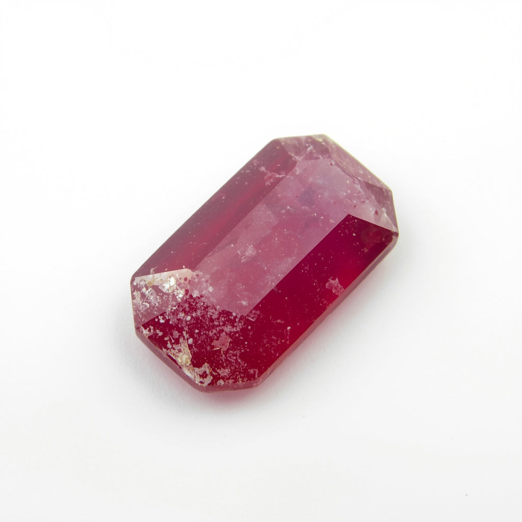 Red Jade 1PC Tiny 3x6 MM Baguette Faceted Red Sparkling Semi Precious Loose Gemstone