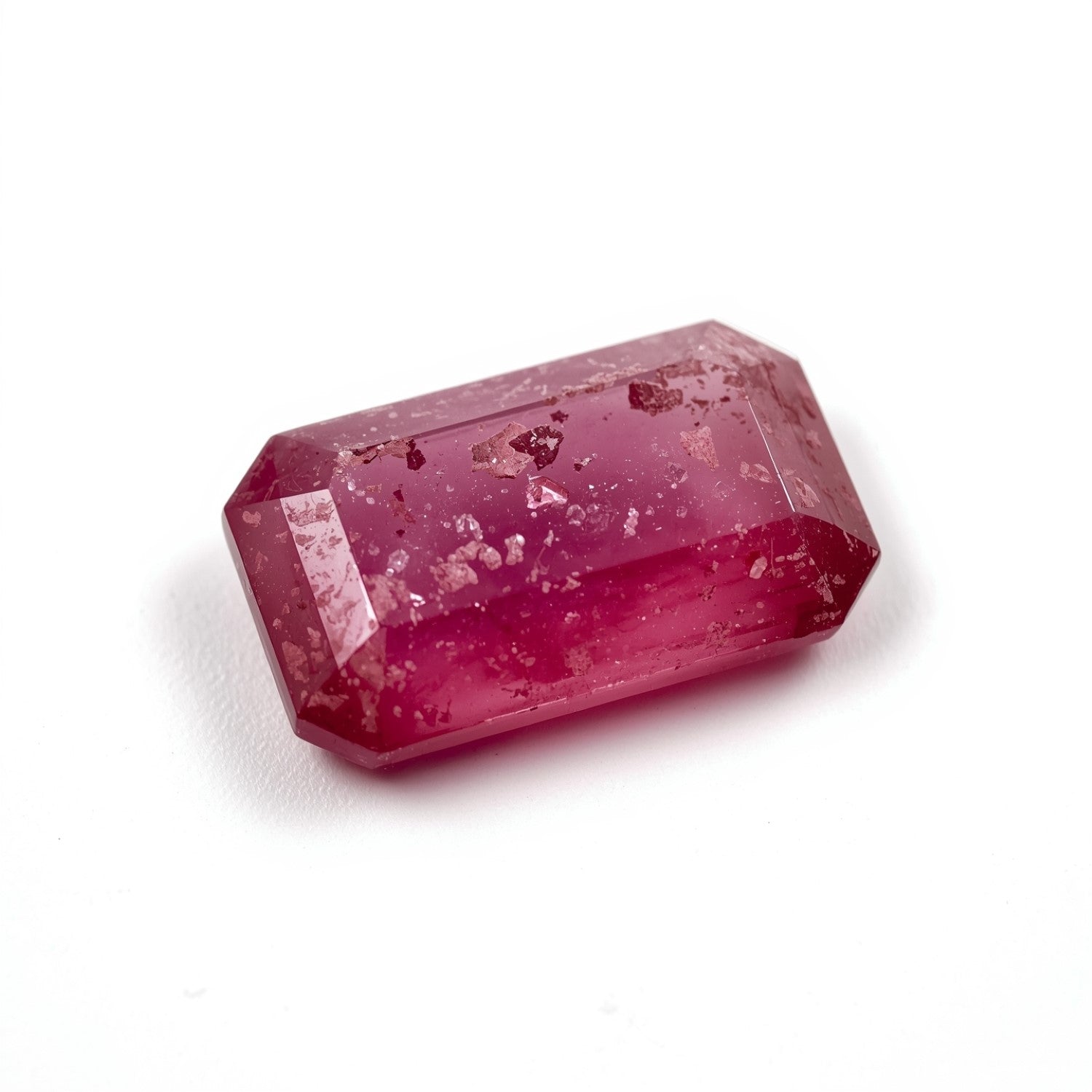 Red Jade 1PC Small 5x10 MM Baguette Faceted Red Splendid Semi Precious Gems