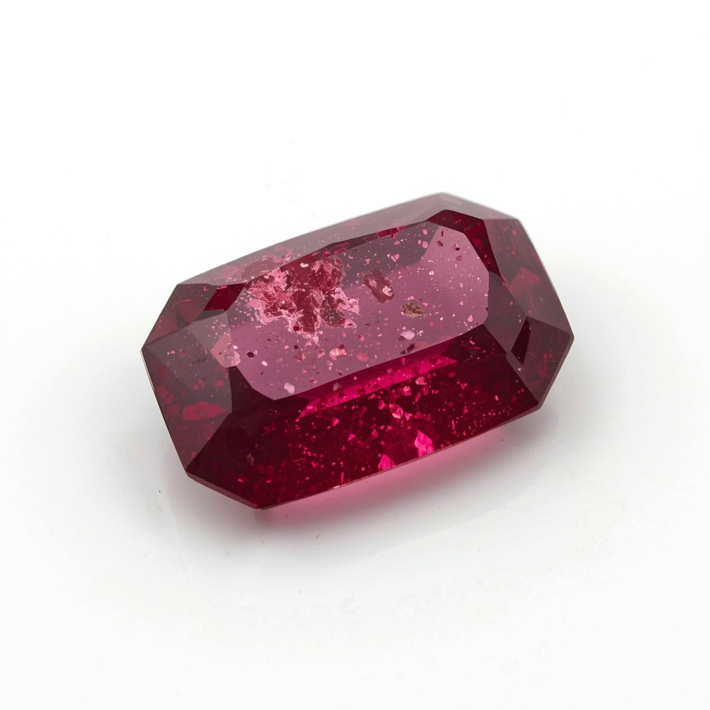 Red Jade 1PC Small 5x10 MM Baguette Faceted Red Splendid Semi Precious Gems