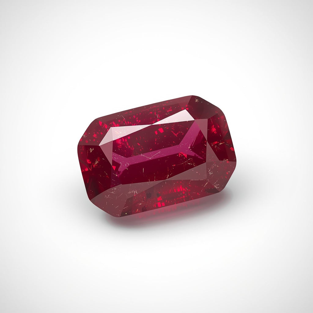 Red Jade 1PC Small 6x12 MM Baguette Faceted Red Luster Semi Precious Loose Gems