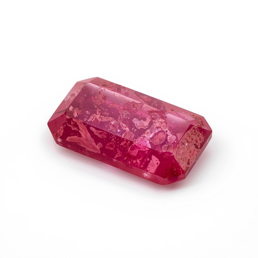 Red Jade 1PC Medium 7x14 MM Baguette Faceted Red Lustrous Semi Precious Loose Gemstone
