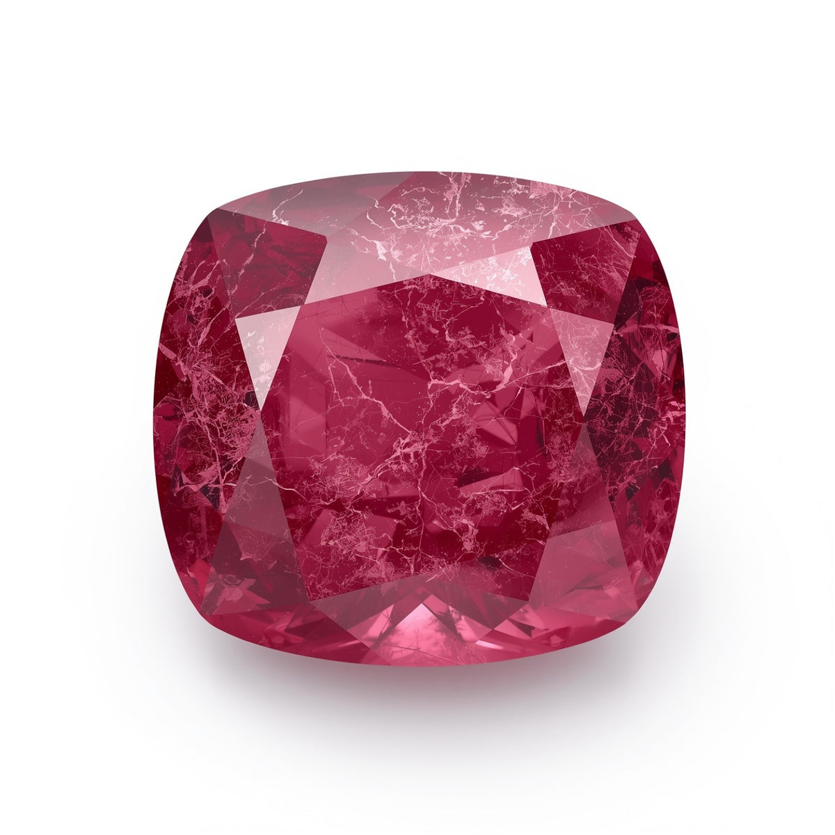 Red Jade 1PC Large 10x10 MM Cushion Faceted Red Shine Semi Precious Loose Gemstones