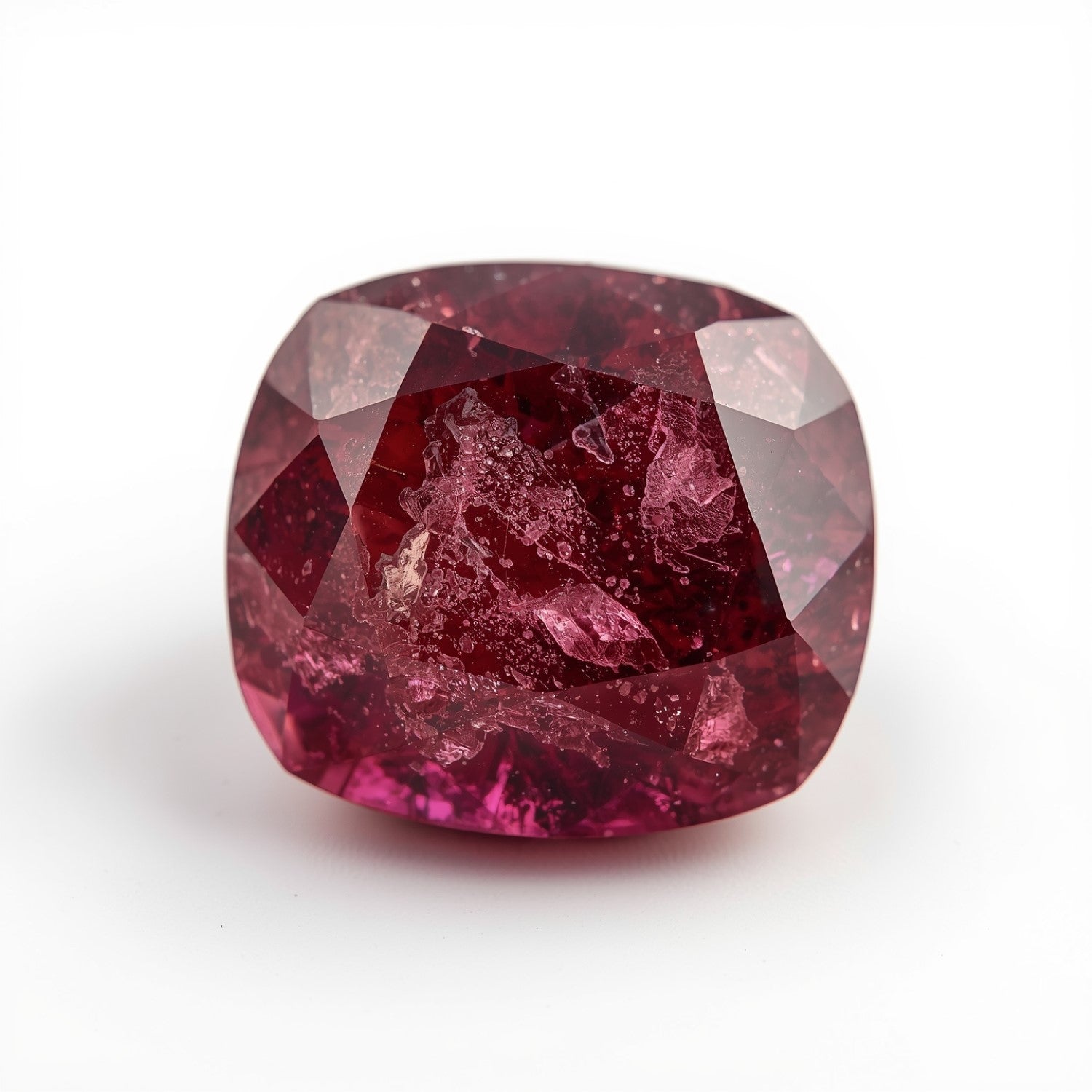 Red Jade 1PC Large 11x11 MM Cushion Faceted Red Fine Semi Precious Gems Immagine secondaria del prodotto