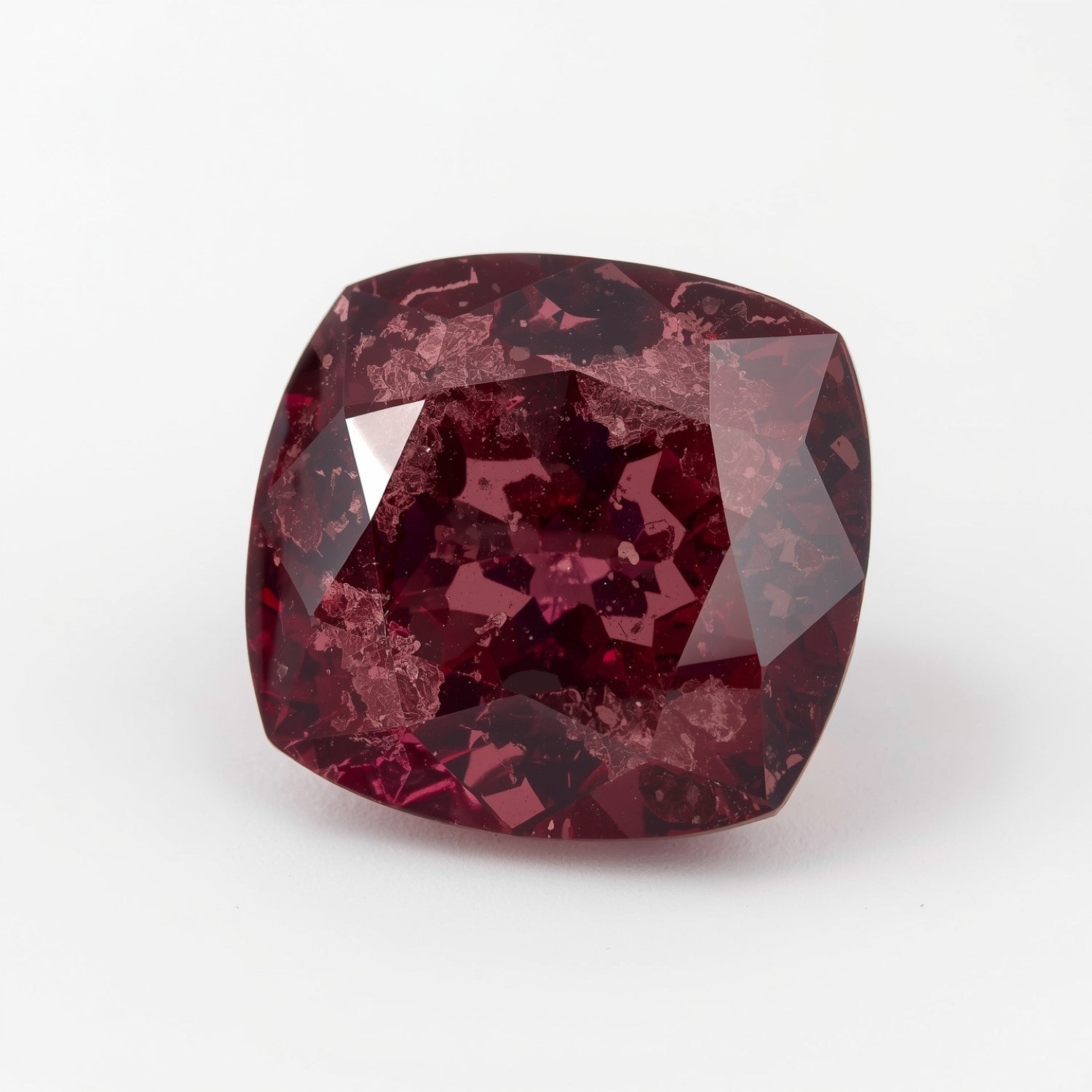 Red Jade 1PC Chunky 13x13 MM Cushion Faceted Red Natural Semi Precious Loose Gemstone Main image