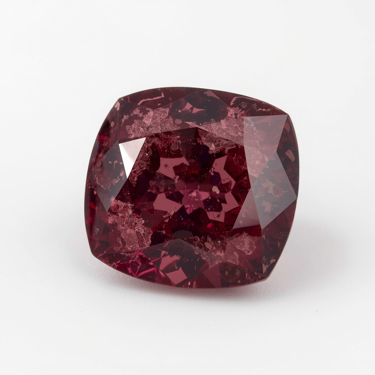 Red Jade 1PC Chunky 13x13 MM Cushion Faceted Red Natural Semi Precious Loose Gemstone