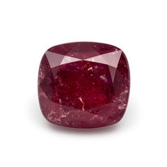 Red Jade 1PC Chunky 14x14 MM Cushion Faceted Red Genuine Semi Precious Loose Gemstones