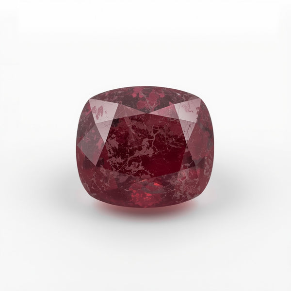 Red Jade 1PC Chunky 14x14 MM Cushion Faceted Red Genuine Semi Precious Loose Gemstones