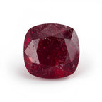 Red Jade 1PC Chunky 15x15 MM Cushion Faceted Red Superior Semi Precious Gems