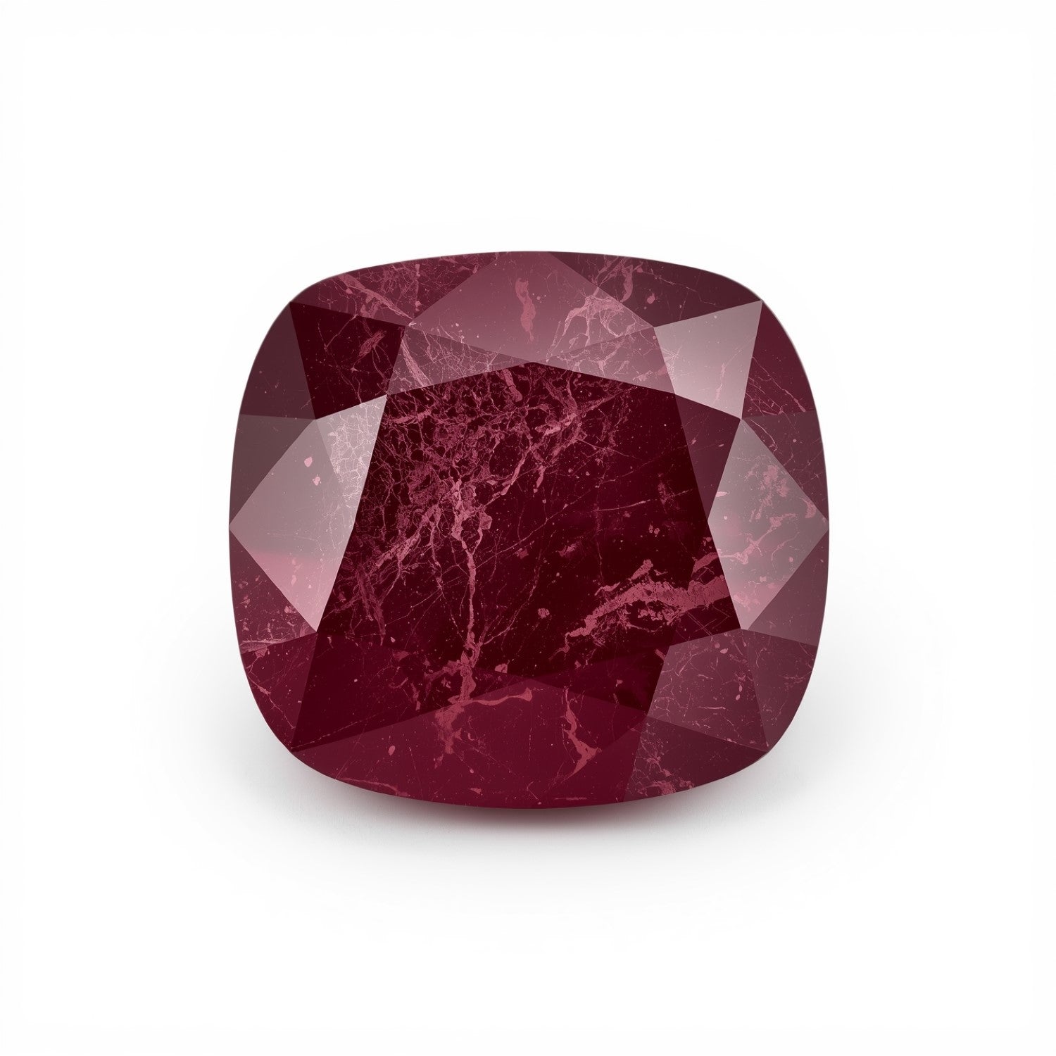 Red Jade 1PC Chunky 16x16 MM Cushion Faceted Red Pure Semi Precious Loose Gems Secundaire afbeelding